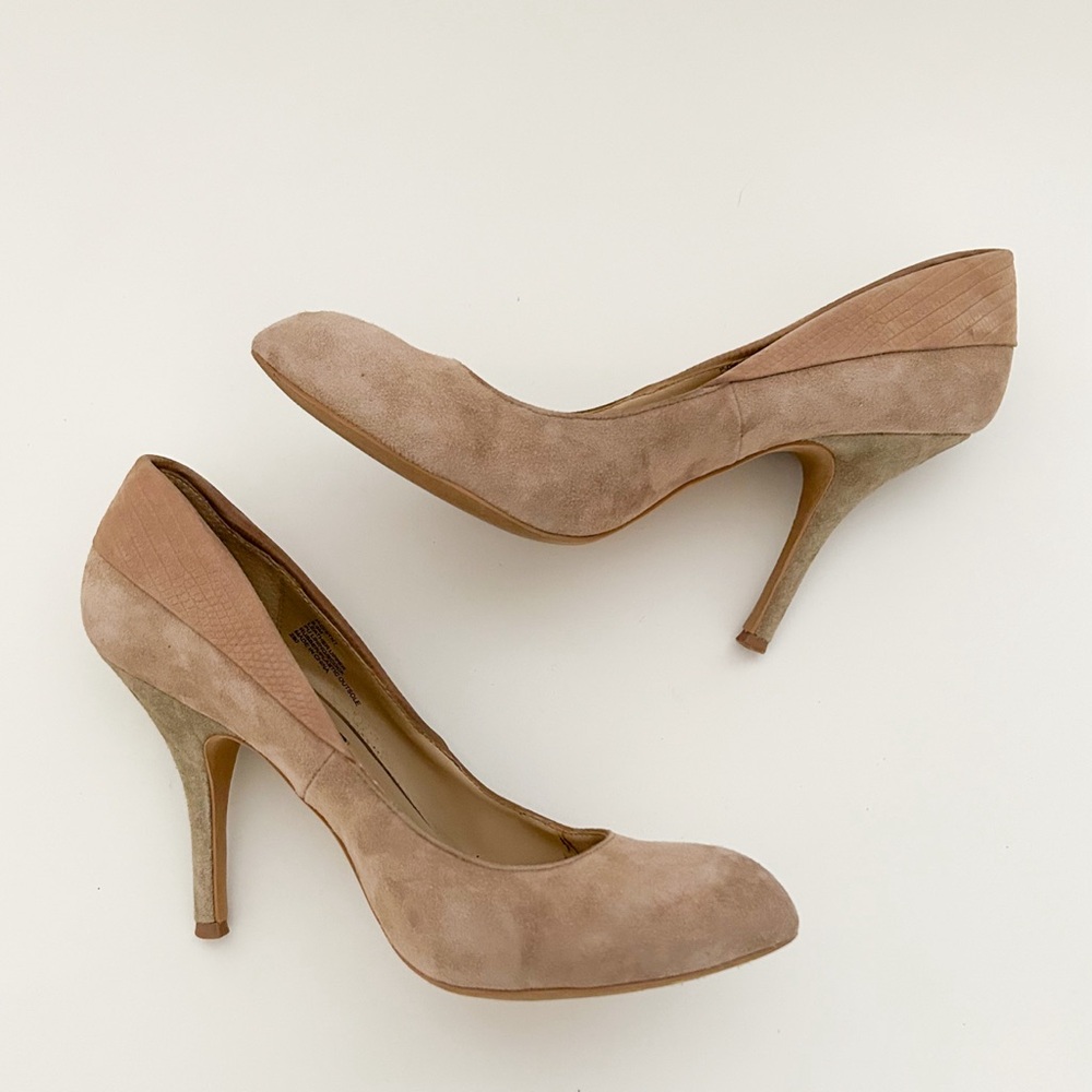 Steve Madden suede nude pointed toe high heeled beige stiletto pumps US 9.5 - Picture 4 of 8